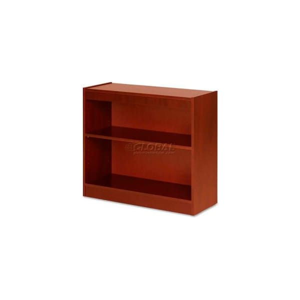 Sp Richards Lorell 2-Shelf Panel End Hardwood Veneer Bookcase, 36"W x 12"D x 30"H, Cherry LLR89050 - main